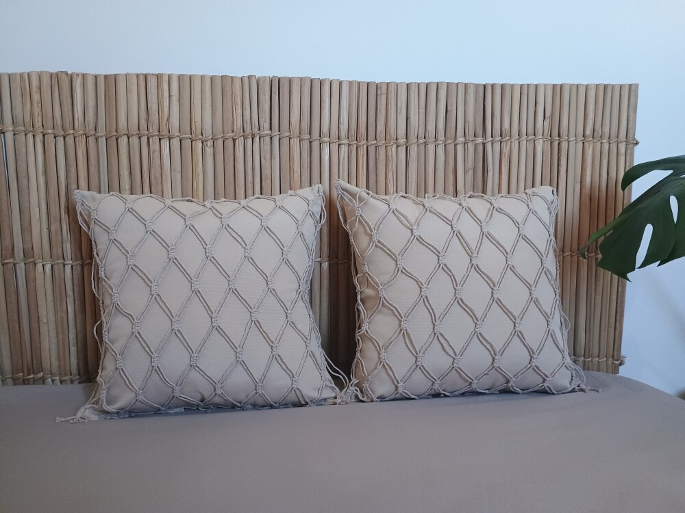 Kit 2 capas de almofada 40x40 macramê