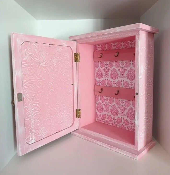 Porta-chaves Em Mdf - Tons De Cor-de-rosa