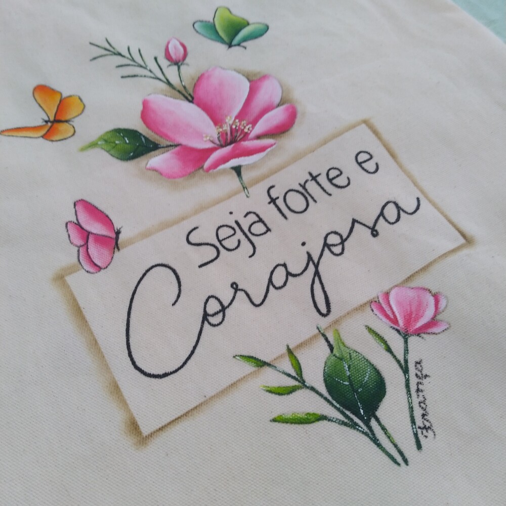 Sacola em algodão cru frase