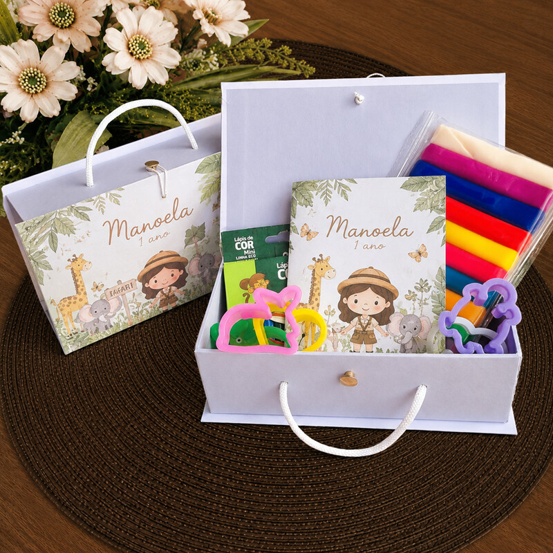 Metinha Personalizada com Kit Colorir e Massinha Lembrancinha Inf
