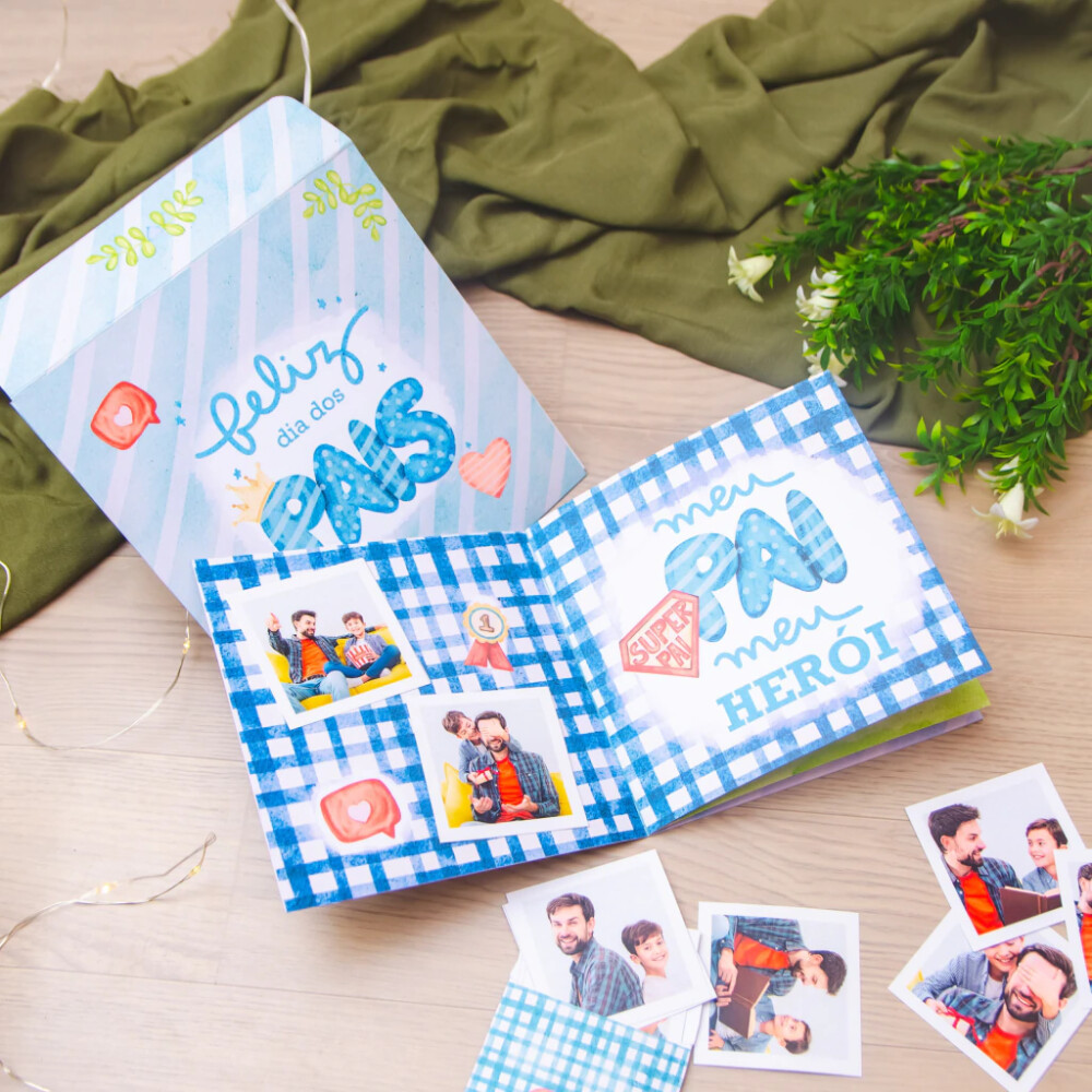 Álbum de Figurinhas Personalizado Dia dos Pais com Fotos