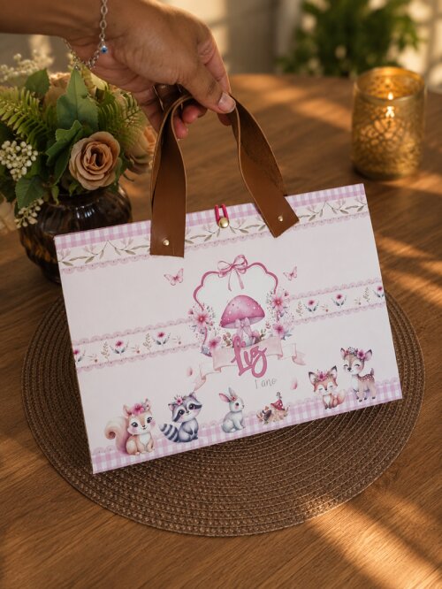 Maleta Personalizada com Lousa Mágica 8,5" Lembrancinha Infantil para Aniversário Cartonada Modelo 24