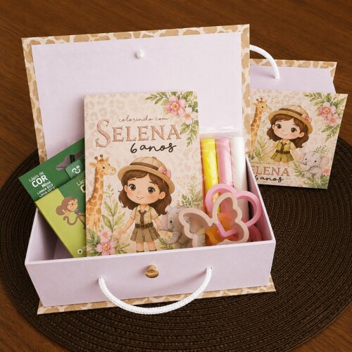 Metinha Personalizada com Kit Colorir e Massinha Lembrancinha Inf