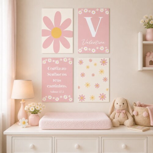 Quadro Decorativo Infantil Personalizado A4 | Margarida