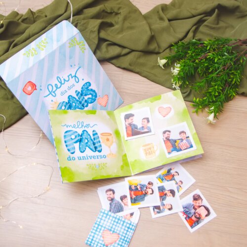 Álbum de Figurinhas Personalizado Dia dos Pais com Fotos