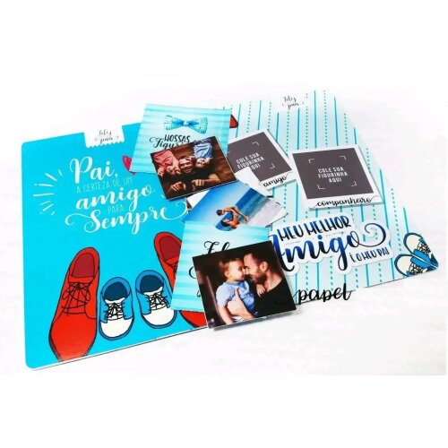 Álbum de Figurinhas Personalizado Dia dos Pais com 15 Fotos Pres