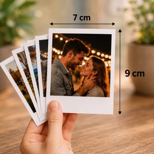 Kit 6 fotos estilo Polaroids + Caixinha Presente Perfeito para Namorados e lembrancinhas de festas. Fotos impressas em papel fotográfico 180g