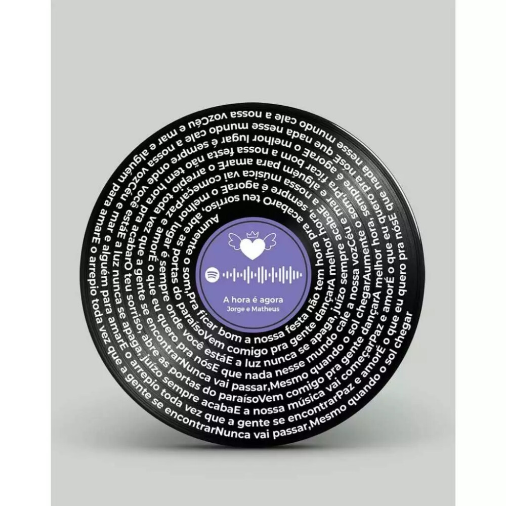 Placa Vinil personalizada/Spotify/mande sua música! Leia a descr