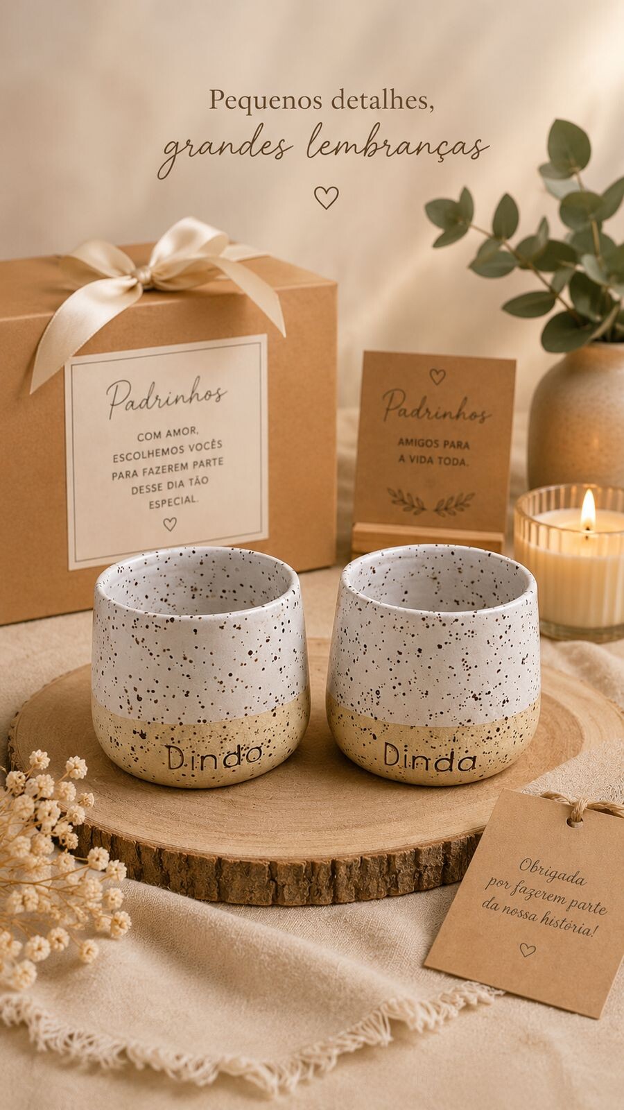 Conjunto Copo Dinda e Dindo