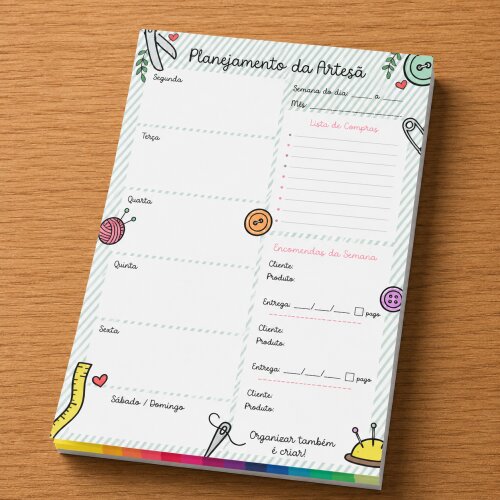 Bloco Planner Semanal - Artesãs