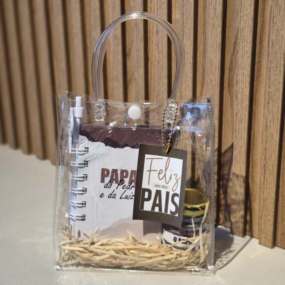 Kit Dia dos Pais - Mini Caderno Personalizado + Potinho de Benç?