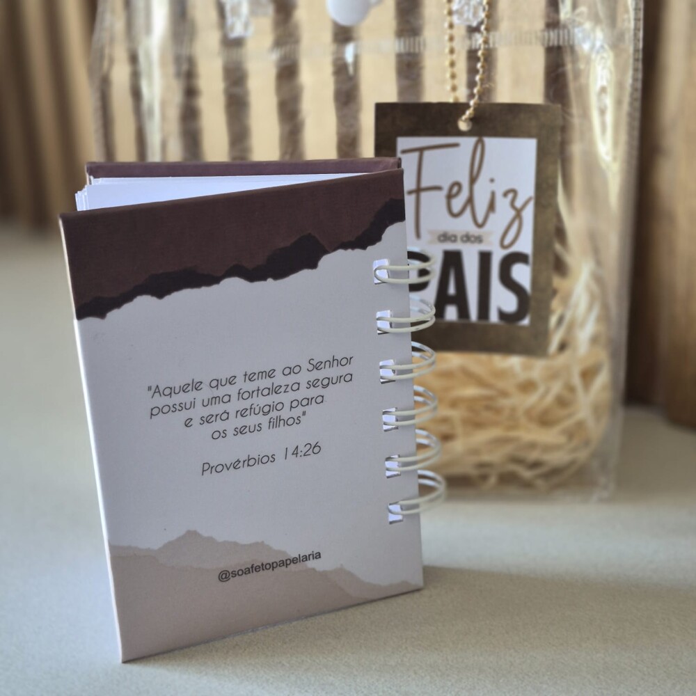 Kit Dia dos Pais - Mini Caderno Personalizado + Potinho de Benç?