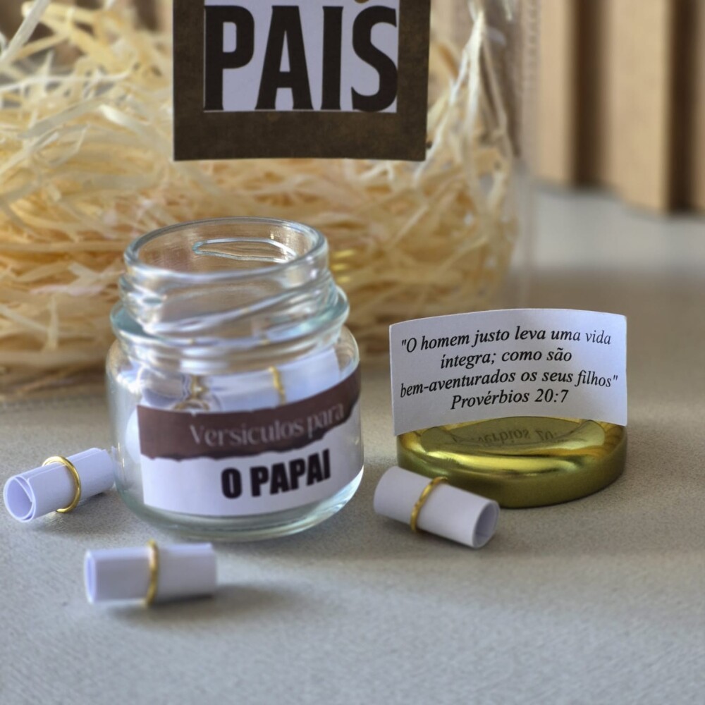 Kit Dia dos Pais - Mini Caderno + Potinho de Bençãos + Caneta