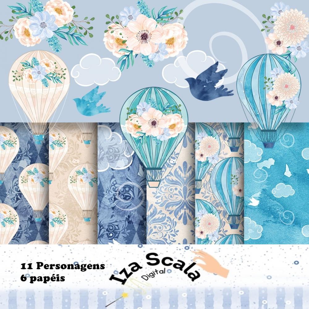 Kit Digital Balão Azul