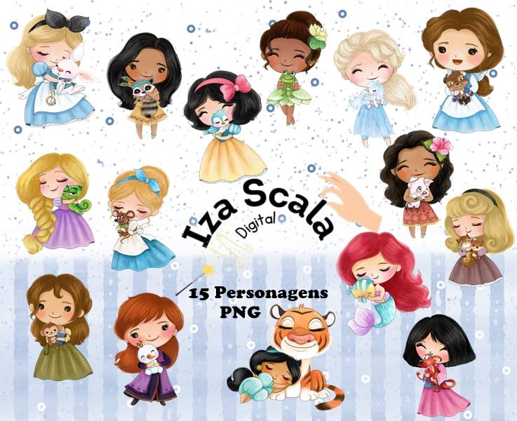 Kit Digital Princesas e seus Pets
