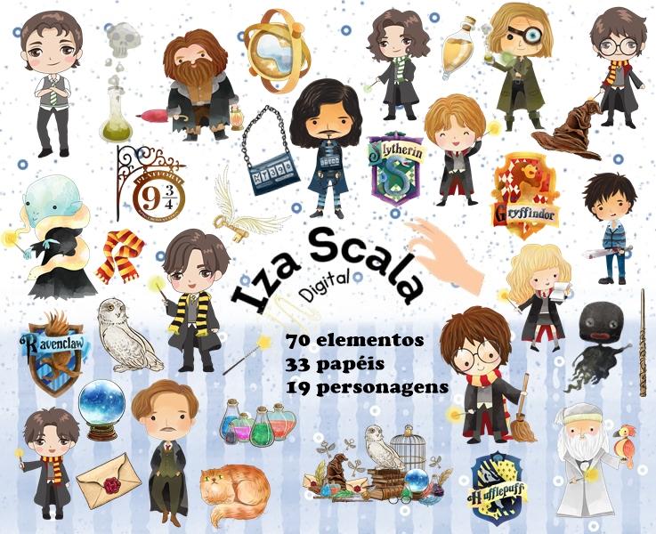 Kit Digital Harry Potter Aquarela