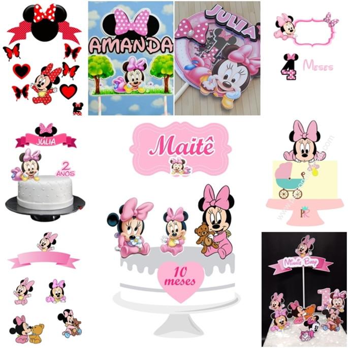 Arquivo de corte - Topo de Bolo Baby Minnie