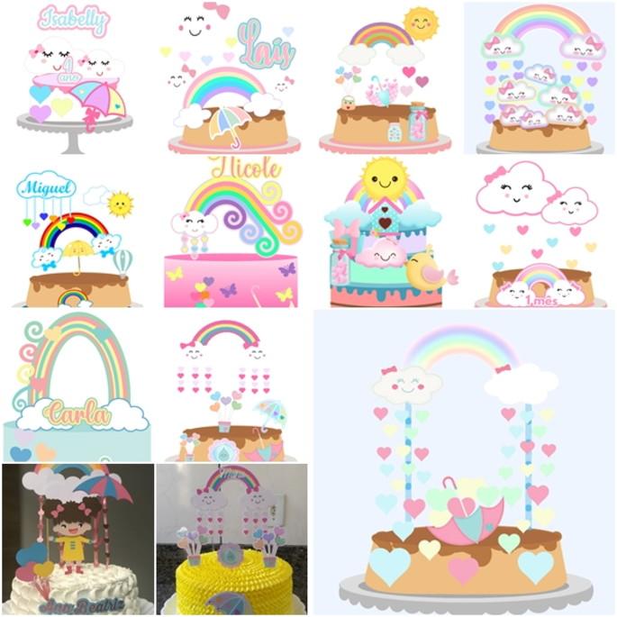 Arquivo de corte - Topo de Bolo Chuva de Amor