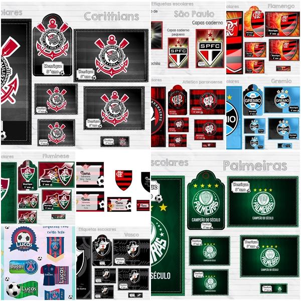 Kit Digital - Etiqueta Escolar Futebol