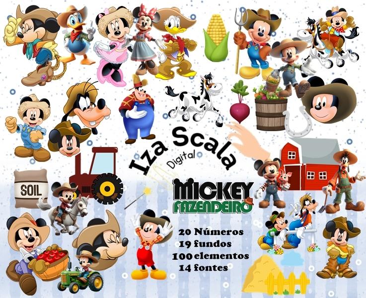 Kit Digital Mickey Fazendeiro