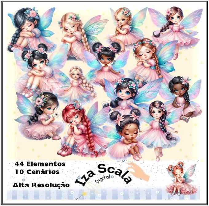 Kit Digital Fadinhas Aquarela - IA