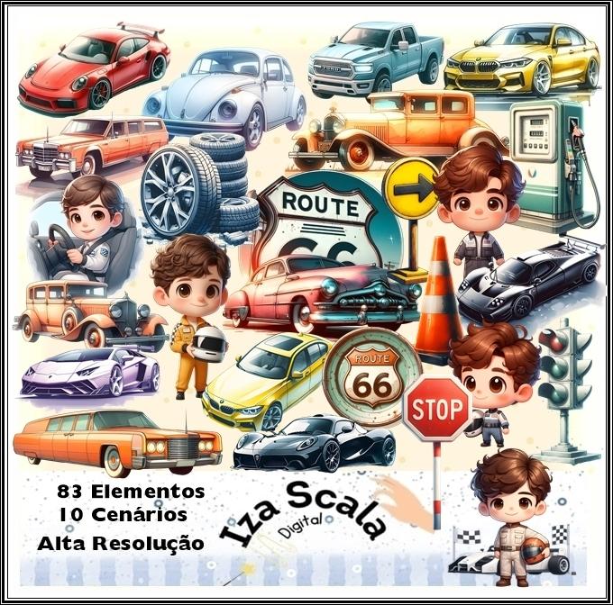 Kit Digital Carros Vintage - IA