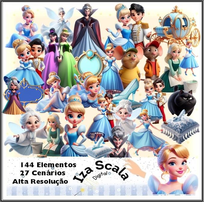 Kit Digital Cinderela Mega Kit - IA