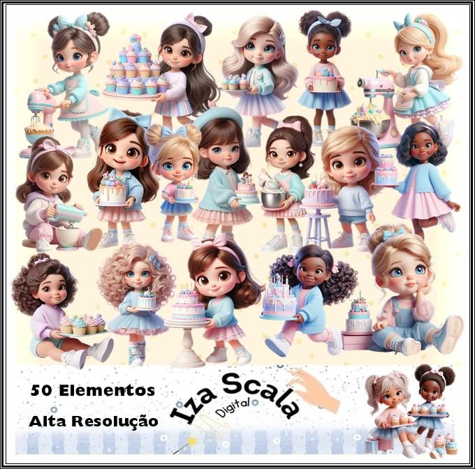 Kit Digital Confeitaria Mascotes - IA