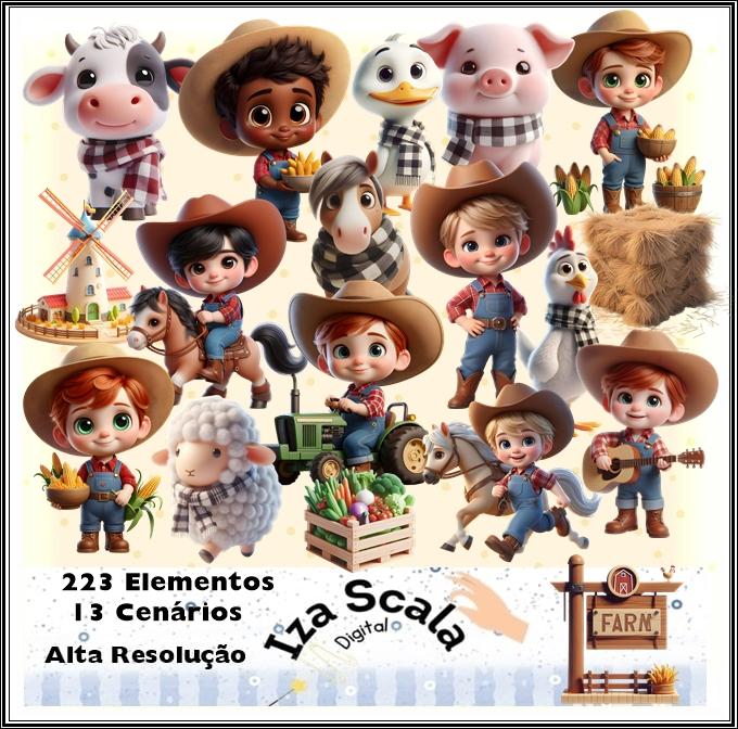 Kit Digital Fazendinha Menino - IA