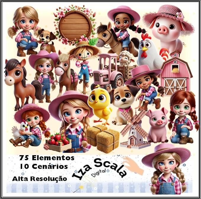 Kit Digital Fazendinha Rosa - IA