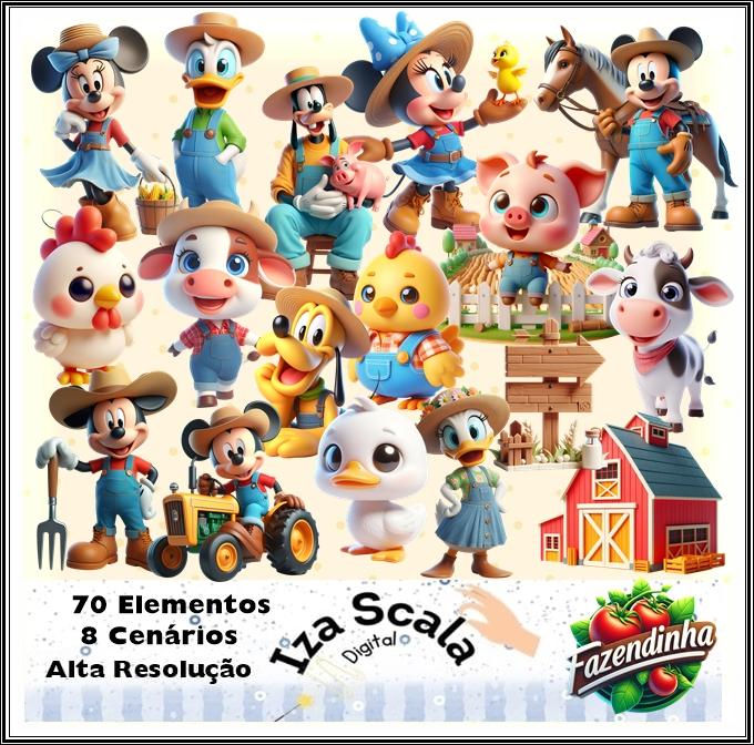 Kit Digital Mickey Fazendeiro  - IA