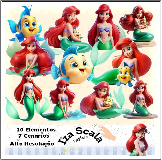 Kit Digital Pequena Sereia - IA