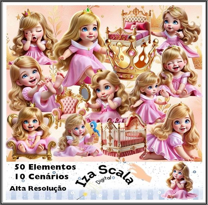 Kit Digital Princesa Aurora Baby - IA