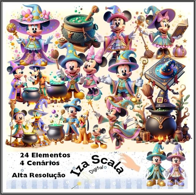 Kit Digital Mickey e Minnie Feiticeiros - IA