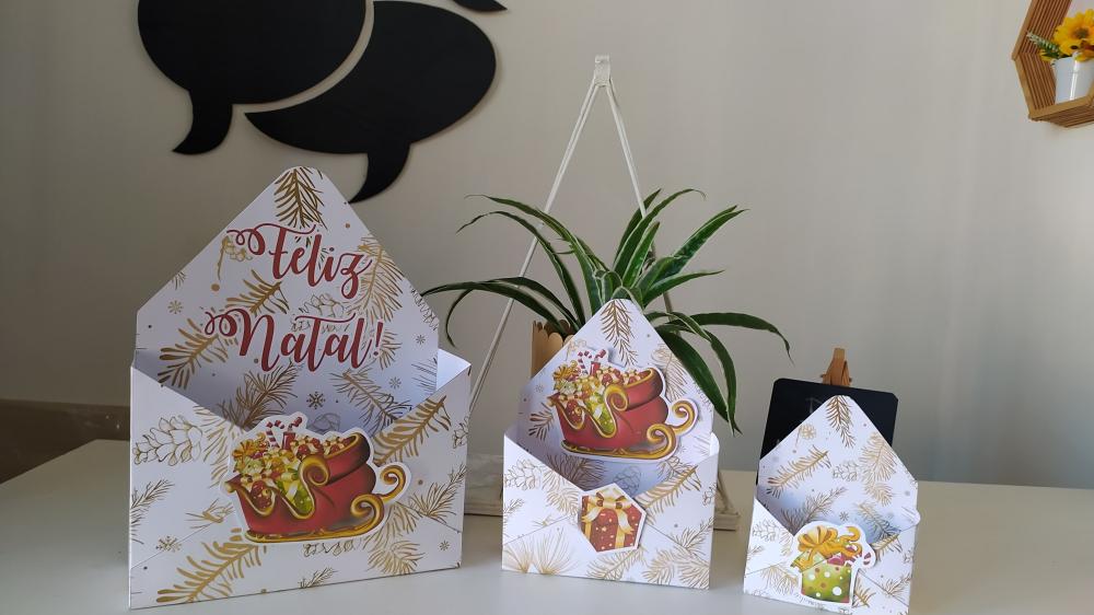 Caixa Envelope de Natal - Arquivo de Corte