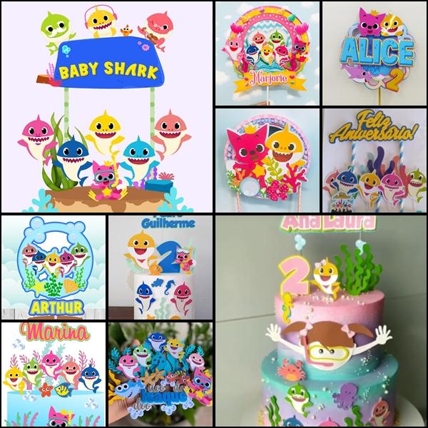 Arquivo de corte  Topo de Bolo Baby Shark