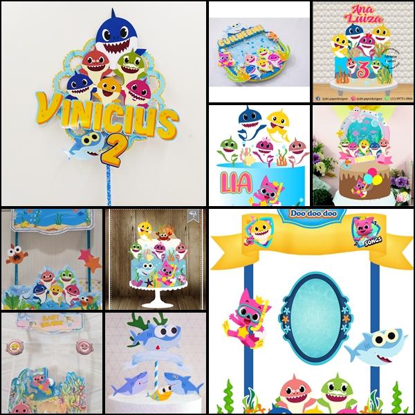 Arquivo de corte  Topo de Bolo Baby Shark