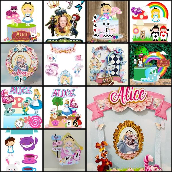 Arquivo de corte - Topo de Bolo Alice