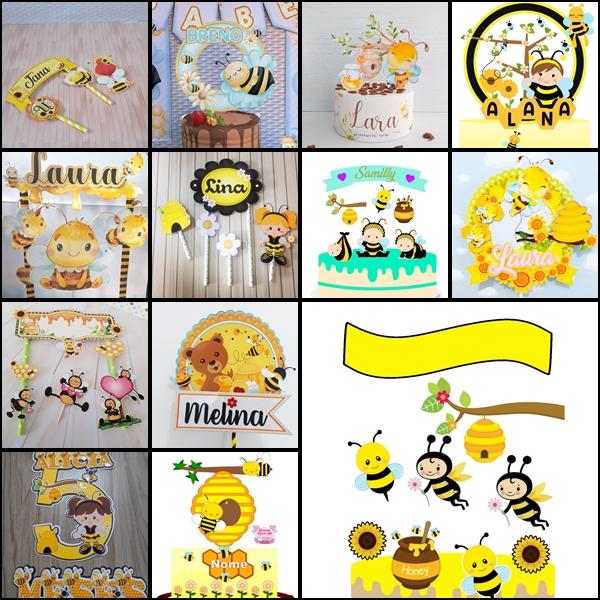 Arquivo de corte - Topo de Bolo Abelhinha