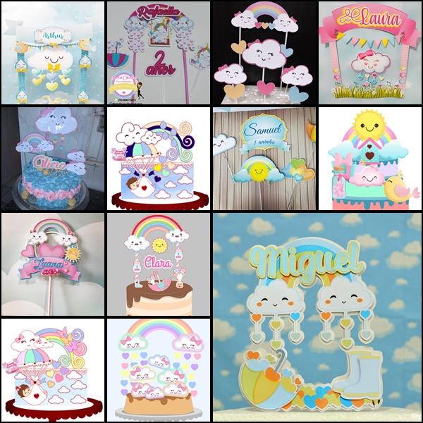 Arquivo de corte - Topo de Bolo Chuva de Amor