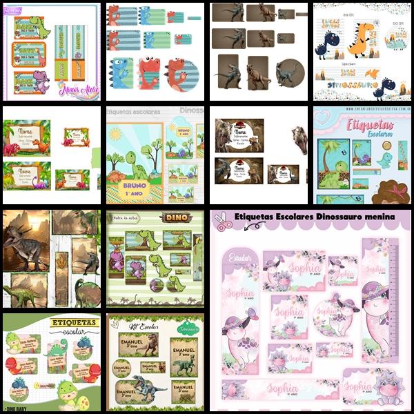 Etiqueta Escolar Dinossauro