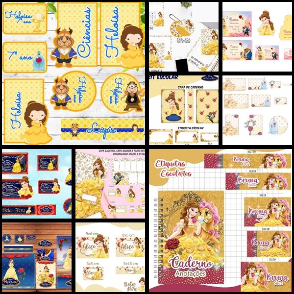 Etiqueta Escolar A Bela e a Fera