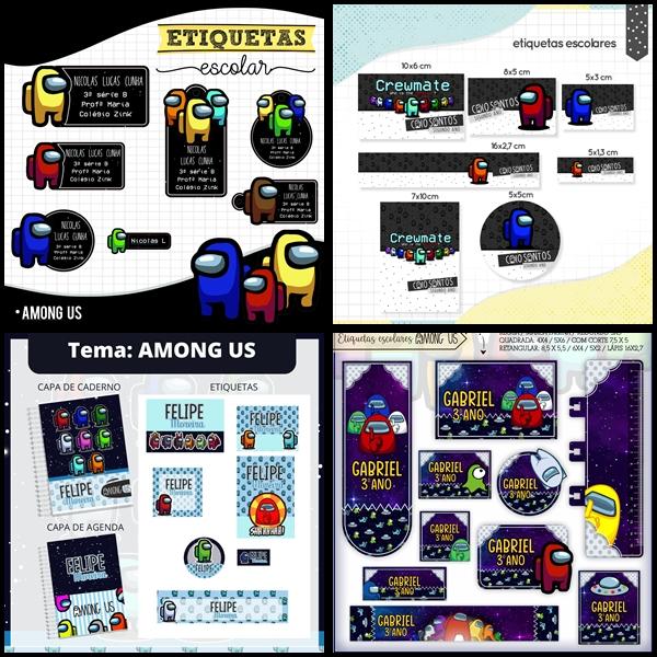 Etiqueta Escolar Among Us