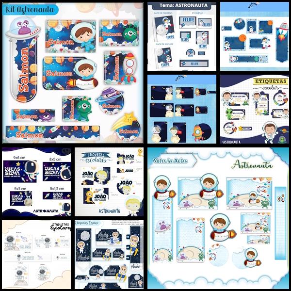 Etiqueta Escolar Astronauta