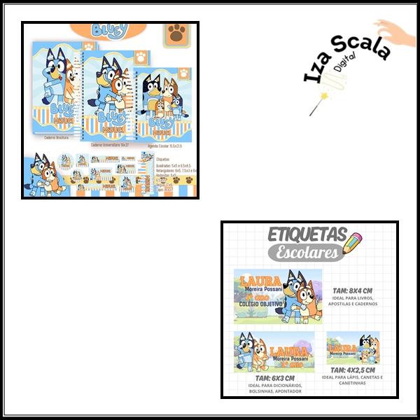Etiqueta Escolar Bluey