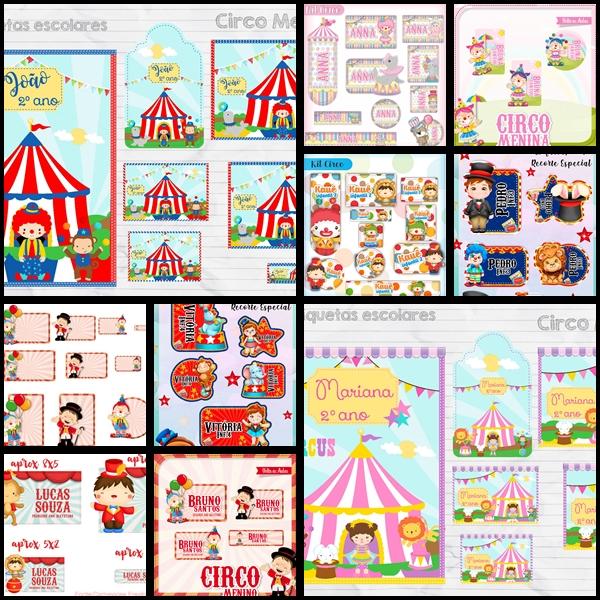 Etiqueta Escolar Circo