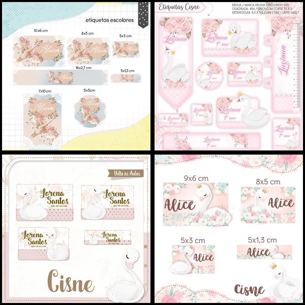 Etiqueta Escolar Cisne