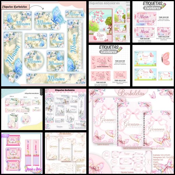 Etiqueta Escolar Borboletas