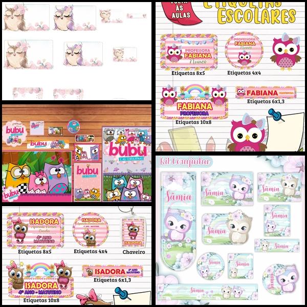 Etiqueta Escolar Corujinha