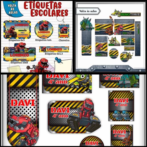 Etiqueta Escolar Dinotrux